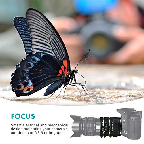 Conjunto de tubos de extensión macro AF cromado Movo MT-S68 de 3 piezas para cámaras DSLR Sony Alpha, sistema de lentes A-Mount con tubos de 12 mm, 20 mm y 36 mm miniatura 6