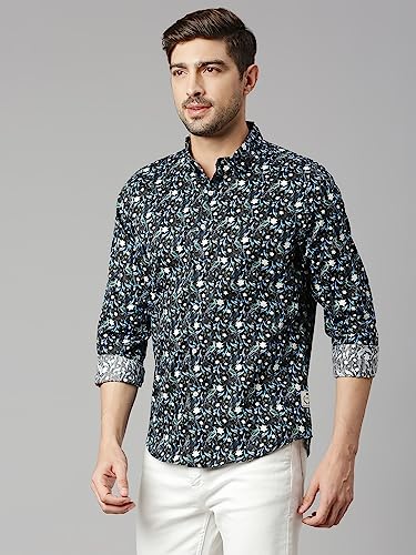 Image of Thomas Scott Men's | Printed | Full Sleeve | Slim Fit | 100% Cotton | Spread Collar | Casual Shirt