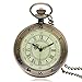 LNDDP Orologio da Tasca retrò, Regalo Caldo per Fidanzata, Semplice quadrante con Numeri Romani, Orologio da Tasca in Quarzo Rame, Unisex