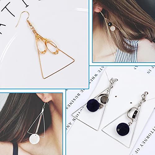 120 Pcs Beading Hoop Earrings Finding Geometric Pendant Teardrop Triangle Scallop Earrings Connector Diy Crafts For Earrings Necklace Bracelet Jewelry Making Women Girl Gifts #TOP6