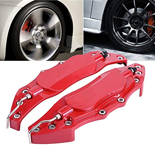 2Pcs Caliper Covers, Aluminum Car Brake Caliper, Rear Brake Caliper Cover Guard Protector Cover Universal for Wheel Hub 16in-17in Medium