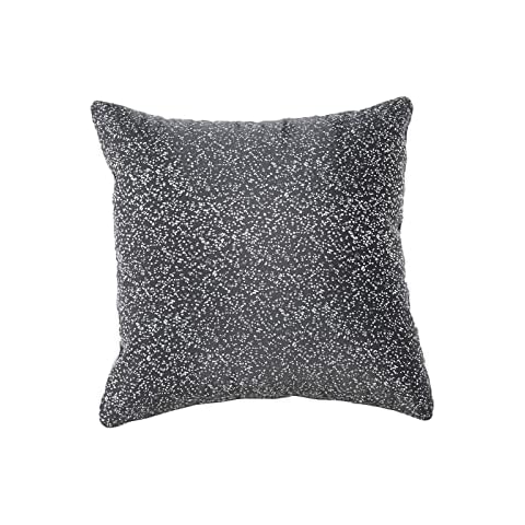 KnSam Home Cushion Cover 45 x 45 cm, Black Lounge Cushion Set in Imitation Silk with Sequins Pattern for Garden Bedroom Sofa Hidden Zip Soft Comfortable Breathable 1 Piece Cover