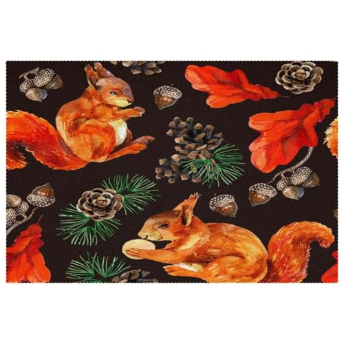 Set de table écureuil pour une décoration de table automnale et chaleureuse - 2
