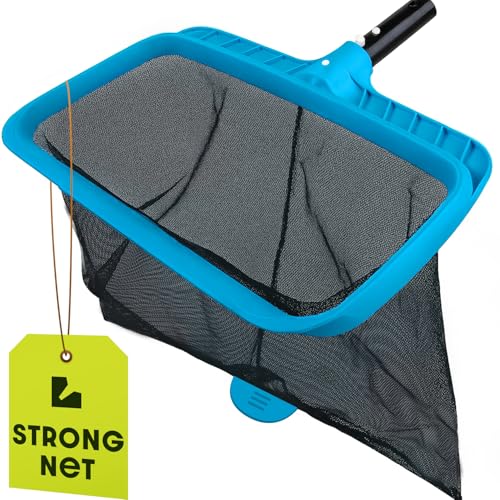 Pool Skimmer Net for Cleaning – Heavy Duty Deep Mesh Pool Net Skimmer - Fine Leaf Rake Net for Swimming Pools