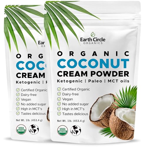Organic Coconut Milk Powder | Vegan Keto Coconut Creamer, Dairy-Free, Gluten-Free, No Added Sugar, High in MCTs, Antioxidants, & Iron | For Smoothies, Baking, & Cooking (1 Pound, Pack of 2)