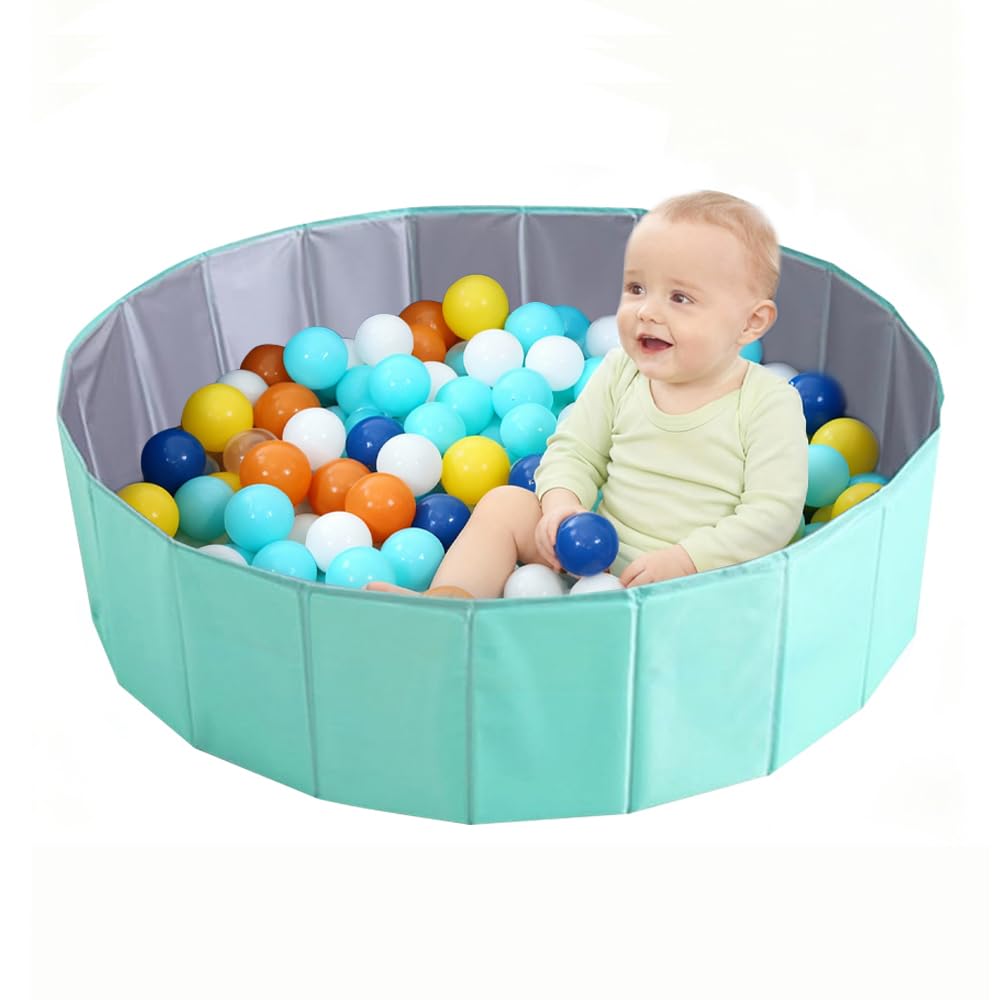 KBIBCK Ball Pit, Foldable Baby Ball Pit, 80 CM Kids BallPit for Children Girls Boys Nursery Babys Playpen