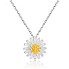 shop 925 Silver Plated Flower Necklace Cute Clavicle Chain Daisy Charms Pendant Hot t