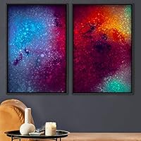 2 Piece Framed Canvas Wall Art Organic Fluids Canvas Prints Home Artwork Decoration for Living Room,Bedroom - 16
