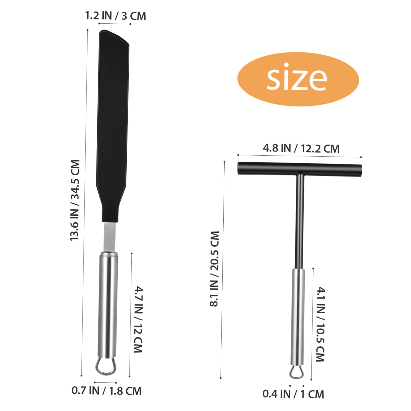 Set de Spatules Cuisine en Acier Inoxydable, 1 Pièce pour Pâtisserie | Argenté, Réutilisable et Sûr pour Aliments, Nylon et Acier Inoxydable, Usage Boulangerie et Hôtel