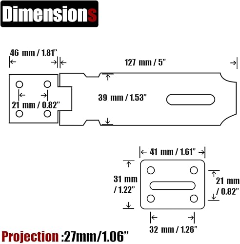 Miniatura 2 de JQK Cerradura de cerrojo de puerta, cierre de seguridad de acero inoxidable de 5 pulgadas, acabado cepillado, paquete de 4 unidades, DL130-BN-P4