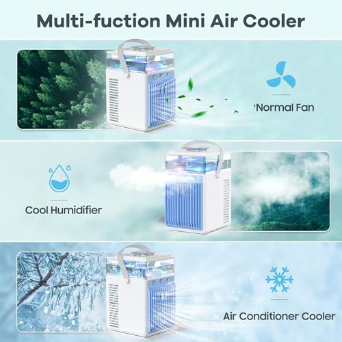 Portable-Air-Conditioners4-in-1-Rechargeable-Evaporative-Personal-Air-Cooler-APP-Remote-Control-Humidifier-with-6-Ice-Boxes-3-Speeds-Mini-AC-with-LED-Air-Conditioner-Desktop-Cooling-Fan-for-Bedroom