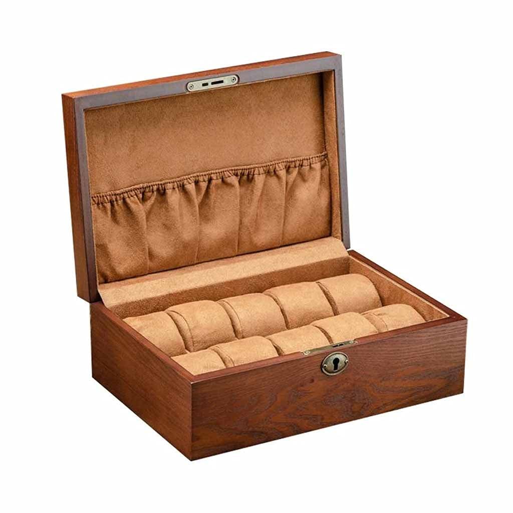 XBTGS 1 x langlebige, praktische Aufbewahrungsbox aus Massivholz, Uhren-Box, Schmuck-Uhren-Box, Sammlungs-Organizer