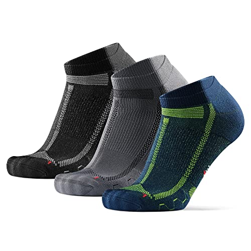 DANISH ENDURANCE 3 Pack Cushioned Ankle Running Socks for Long Distances, Anti-Blister, Men & Women