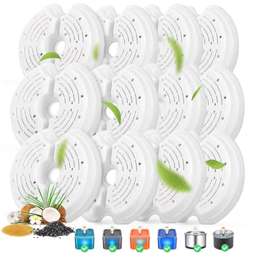 Cat Water Fountain Filters for 84oz/2.5L Stainless Steel Pet Fountain and 67oz/2.0L Plastic Cat Drinking Fountain, 12 Pack Pet Replacement Filters Set - image 8