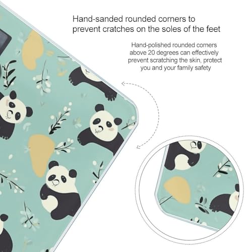 Báscula digital Cute Pandas de vidrio templado para baño miniatura 4