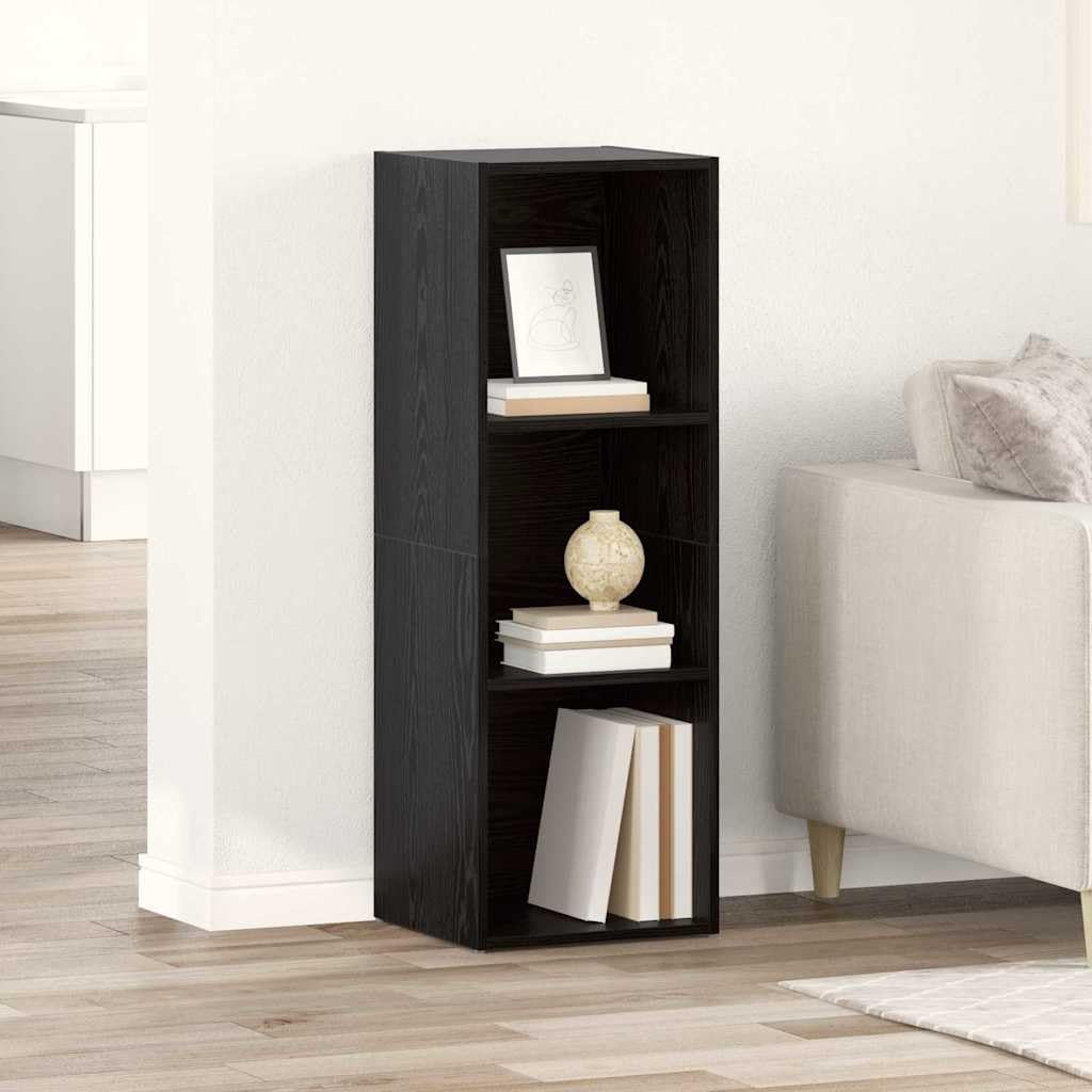 TV-Schrankset Schwarz, 72x35x37 cm, Holzwerkstoff, wandmontiertes Media-Center mit 4 Regalen, modernes Design für Wohnzimmer und Schlafzimmer, vielseitige Aufbewahrungslösung