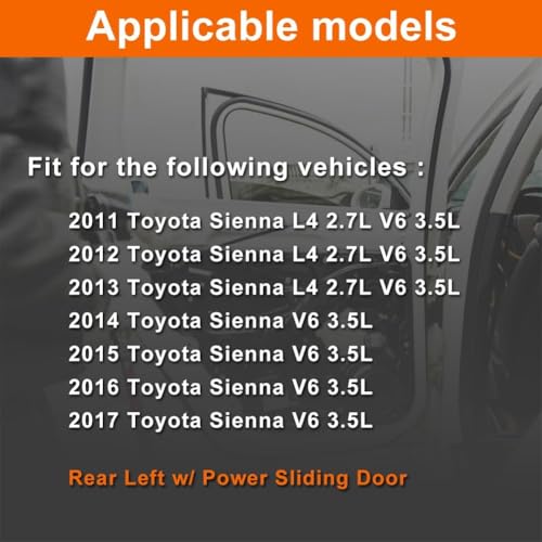 Image of Power Sliding Door Lock Actuator Compatible with 2011-2017 Sienna Rear Left Driver Side 69300-08021