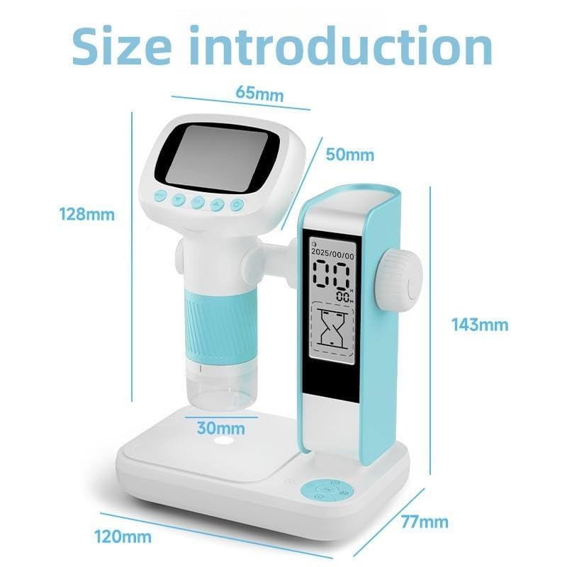 Image of Tobo Microscope for Kids 1000X Portable Handheld Microscopes Base Stand, 2 inch HD Screen Pocket Microscope Support Camera and PC Video Digital Microscopes for Kids Over 3 Years Old (Blue)