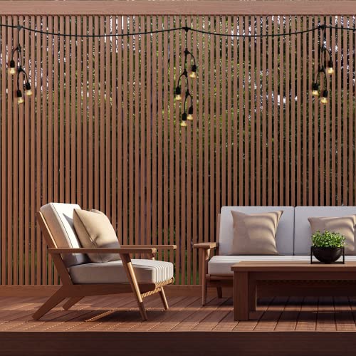 Image of Feit Electric 12ft LED Outdoor Fence String Lights, 10 Sockets, 12pc. S14 LED Bulbs Included, E26 Base, 10 Watts, 2200K, Amber, SLM12-10 /FIL