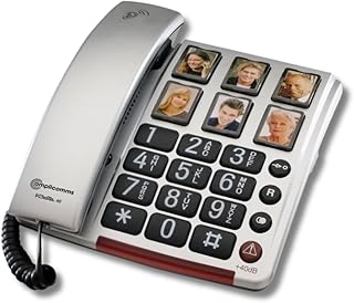 Amplicomms Bigtel 40 - Big Button Phone for Elderly - Loud Sound Phones for Hard Hearing Aid Compatible Phones - Corded Big Number Telephone