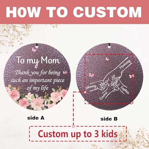 Image of Mom Gifts Custom Wind Chime, for Mother Form Kids, Love Mom Birthday Gifts for Mommy from Daughter, Outside Windchimes