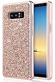 Galaxy Note 8 Case, Note8 Case, Samsung Galaxy Note 8 Case, UrbanDrama Bling Sparkle Crystal Rhinestone Dual Layer Shockproof Hybrid Hard PC Soft TPU Protective Case Cover for Galaxy Note 8, Rose Gold
