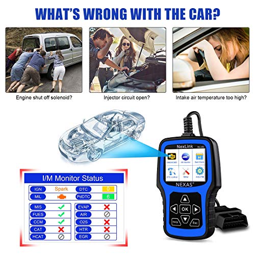 Nexas Nl101 Obd2 Scanner Diagnostic Tool With Battery Test, Check Car Engine Light Code Reader Scan Tool With Full Obdii Function Live Data Stream For All Vehicles, Free Protective Case & Update #TOP5