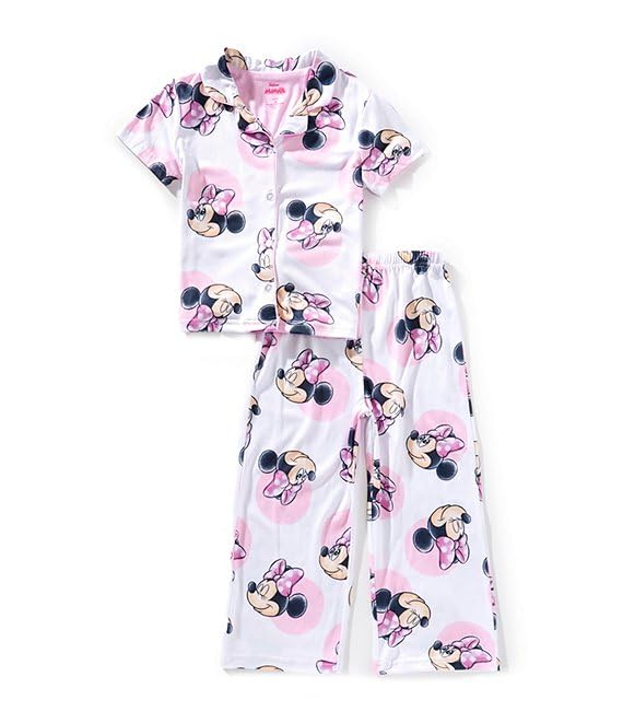 Centric Brands Minnie Mouse Girls’ Pajama Set – Collared Top & Pants – Soft Polyester Spandex Blend – Sizes 2T–4T2