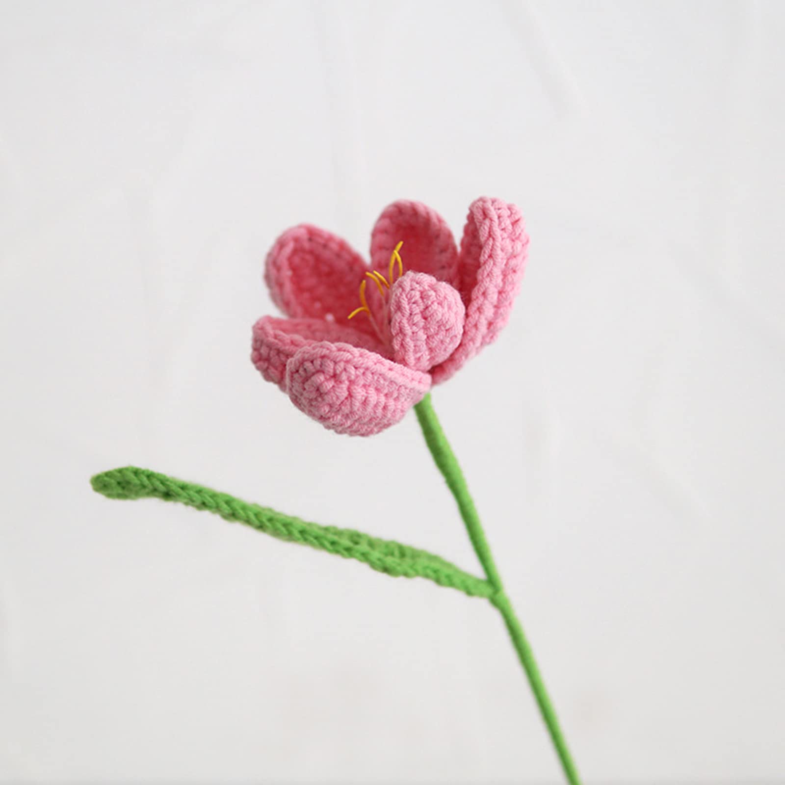 sodeber Artificial Crochet Flower Handwoven Bouquet Ornaments Art for Festival Holiday New Year Party Handwoven