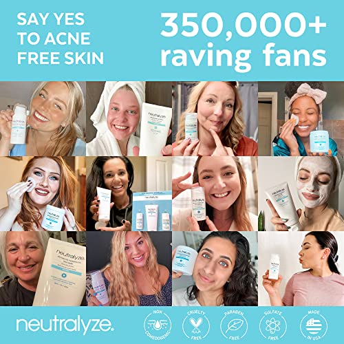 Neutralyze Exfoliating Acne Wipes - Maximum Strength, Dual Textured Acne Pads For Face & Back - Medical Grade 2% Mandelic Acid & Salicylic Acid Pads - Acne Cleansing Pads (100 Acne Face Wipes) #TOP4
