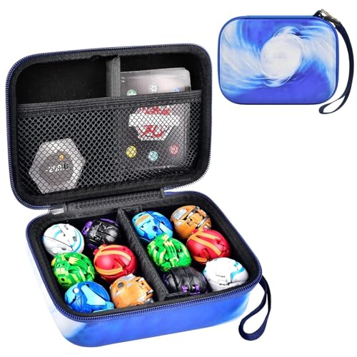 Image of PAIYULE Storage Case for Bakugan Balls, Cards and Figures | PU leather exterior, mesh pocket and carry handle organize balls, cards and small accessories for travel. Case Only