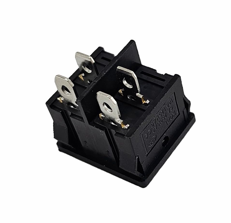 Interruttore A Bilanciere Doppio Nero Illuminato - 6 Pin, 6A 250V AC, Montaggio Snap-in 20x22 Mm