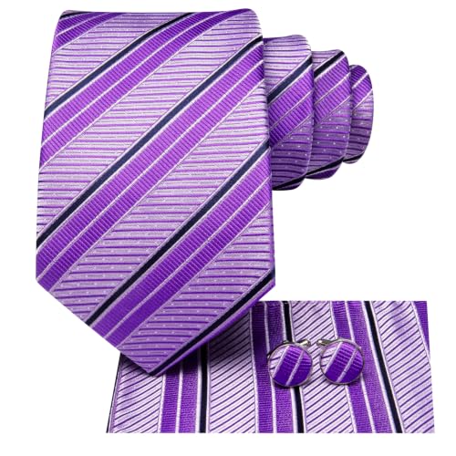 Image of Hi-Tie Men's Tie Sets Silk Paisley Striped Necktie Pocket Square Cuff-links Sets Wedding Business Holiday