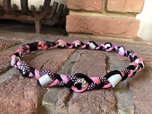 EM Keramik Halsband für Hunde, mit/ohne Name, 60 ver. Farben, Flechten, 100.000 Varianten, Pfötchen, Anker Beads, PetsGlamour