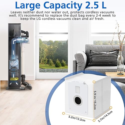 Image of 6 Pack Vacuum Dust Bag for LG CordZero All-in-One Cordless Cleaner