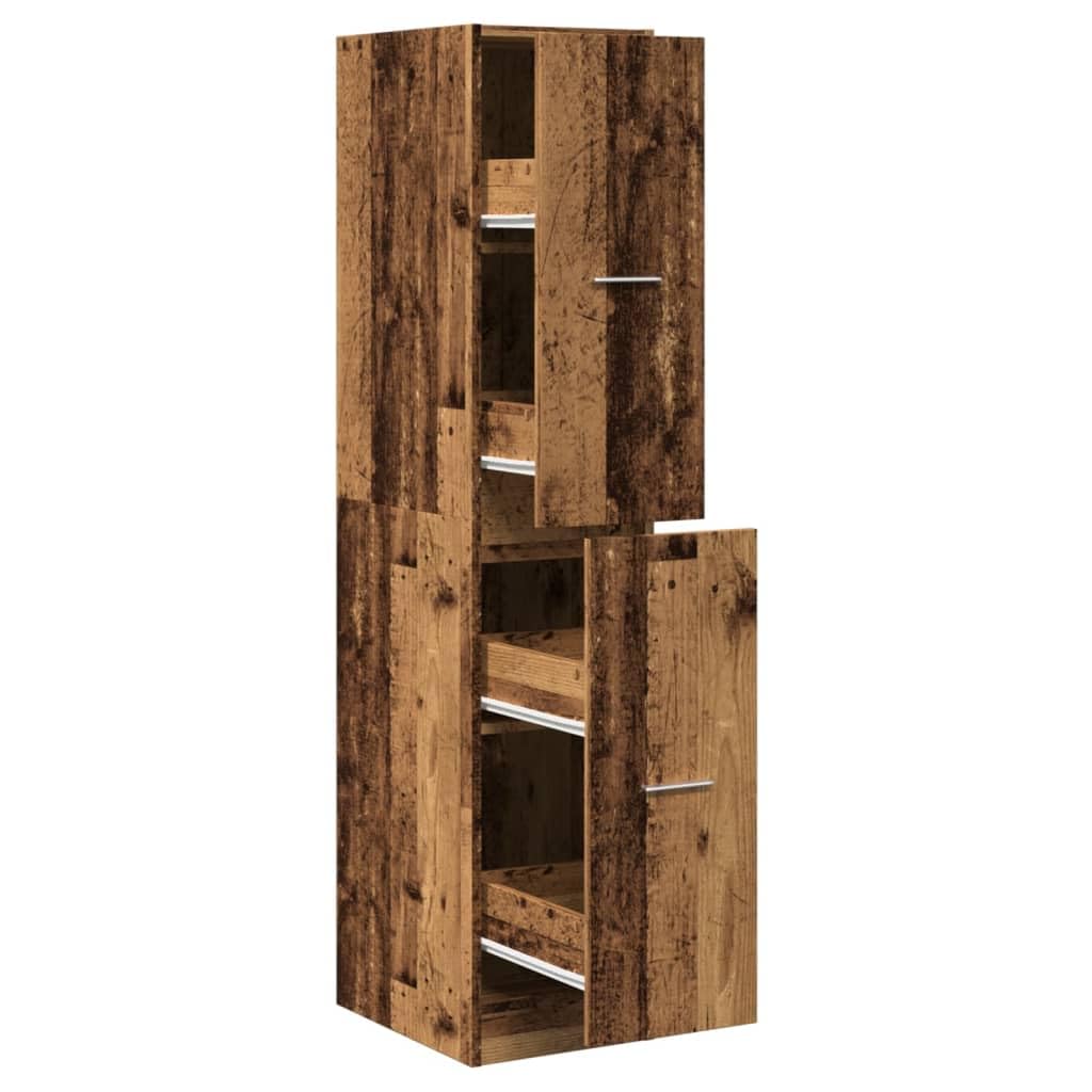 Armario botiquín Madera de ingeniería Envejecida 30x41x144,5 cm, Caja Medicamentos, Botiquín Versátil, Caja De Almacenamiento - 855176