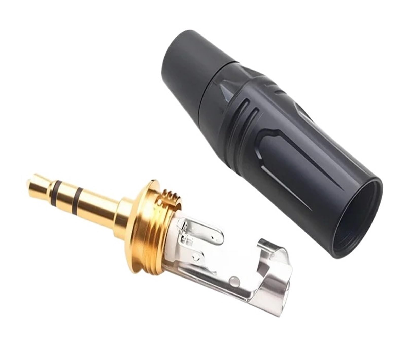 Adaptador de conector de auriculares macho de 3,5mm, 3 polos, enchufe estéreo for teléfono móvil y portátil(2pcs)