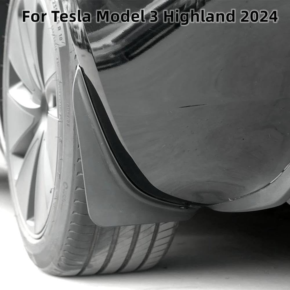 Auto Parts Upgrade Mud Flaps Parts for Tesla Model 3 Highland 2024 Mudflaps Splash Guards TPE+PP Front Rear Fender Protector