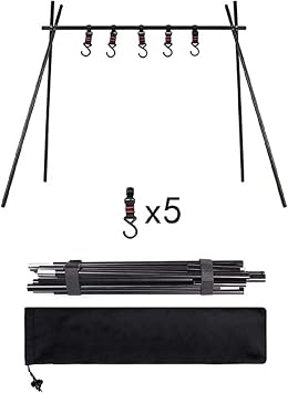 Folding Hanging Rack Travel Camping Shelf Triangle Rack Assembly Storage Picnic Rack