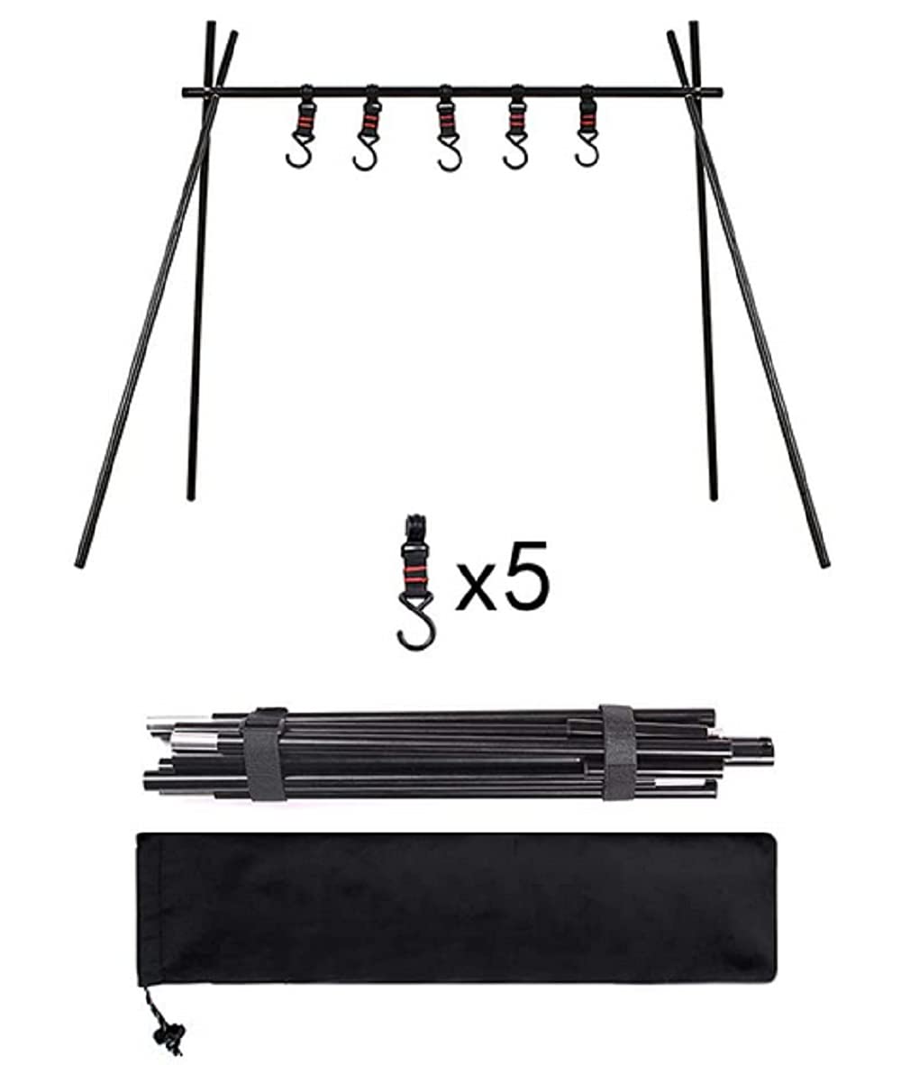 phsmoo Folding Hanging Rack Travel Camping Shelf Triangle Rack Assembly Storage Picnic Rack