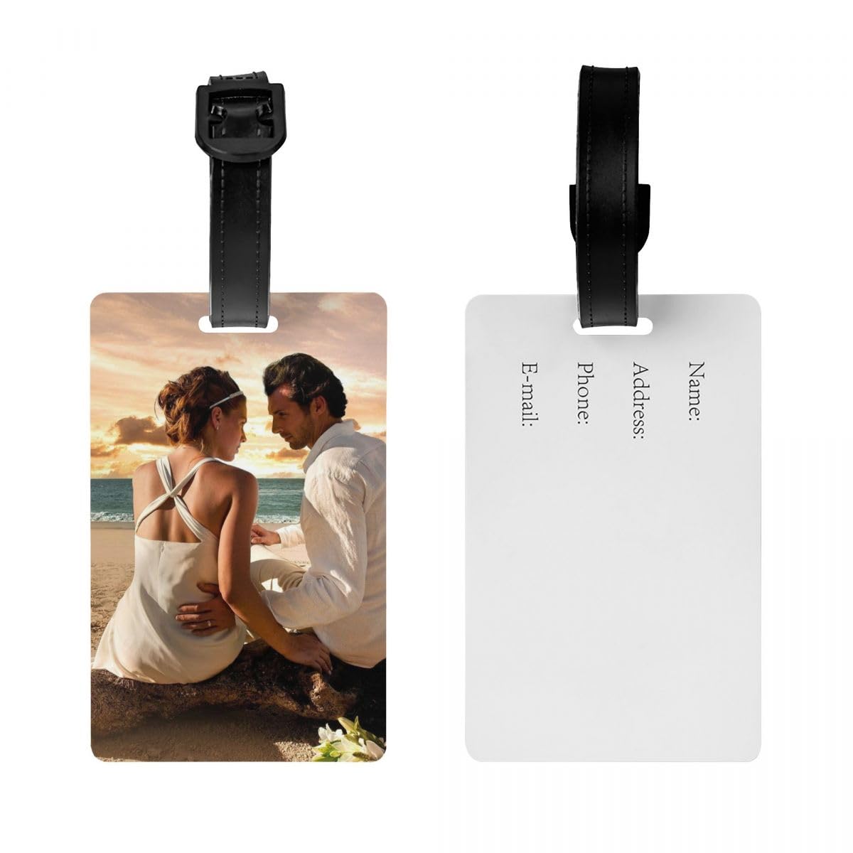 VPALSIEF Customized Travel Luggage Tags with Your Personalized Text Logo Name Photo, Custom Suitcases Labels Tags with Your Own Design, Custom2, 3.3"