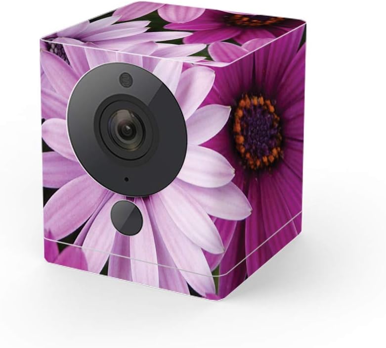 MightySkins Skin Compatible with Wyze Cam V2 - Purple Flowers | Protective, Durable, and Unique Vinyl Decal wrap Cover | Easy to Apply, Remove, and Change Styles | Made in The USA
