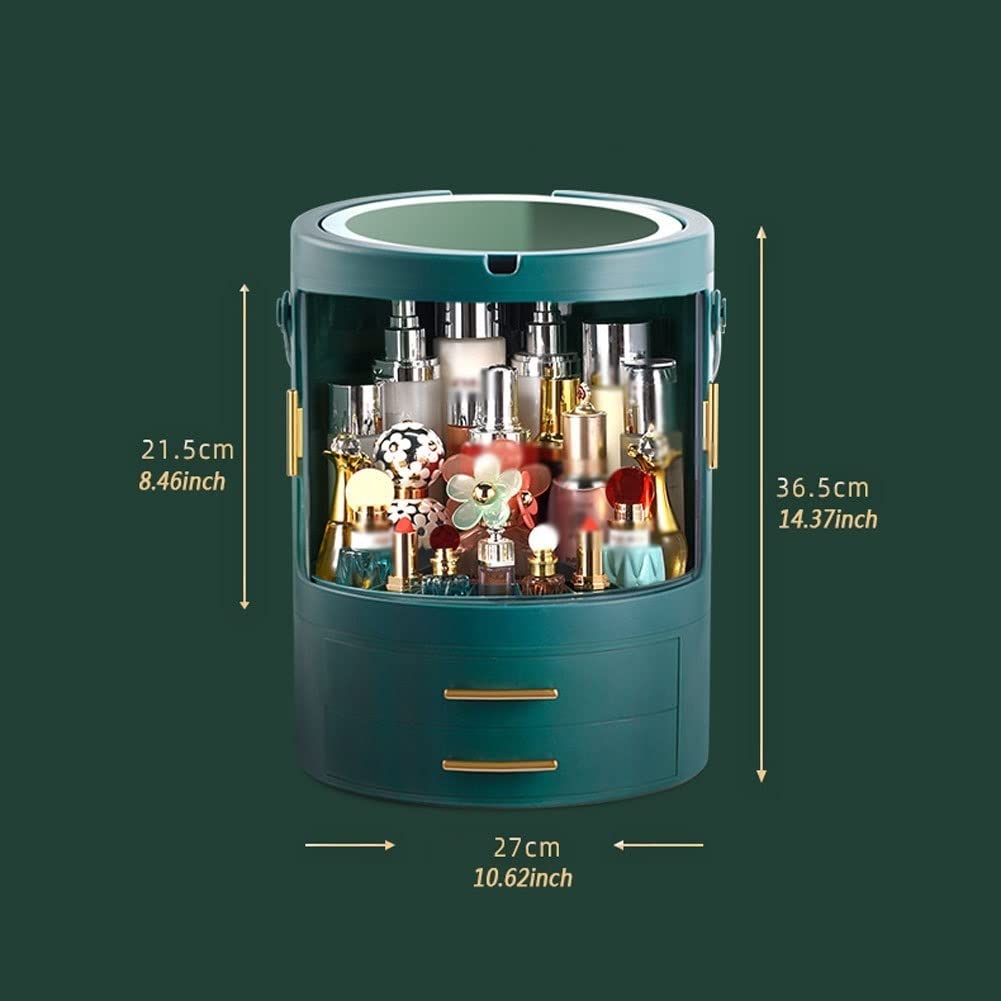 Organizzatore di trucco di grande capacità con specchio a LED – Perfetto toeletta da toeletta per cosmetici per prodotti per la cura della pelle – Vetrina efficiente