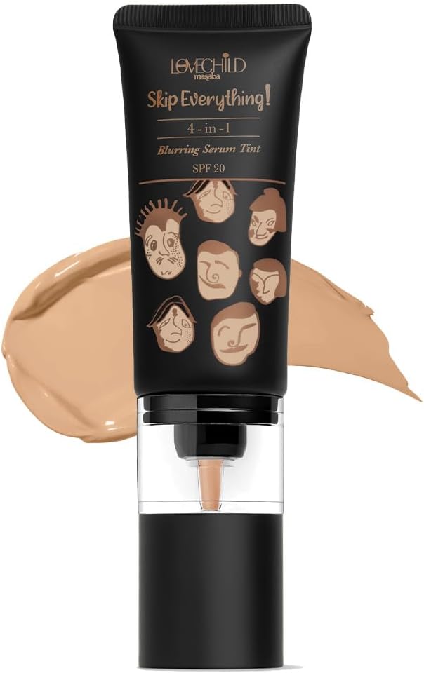 Skip Everything Blurring Medium Coverage 4 In 1 Serum Skin Tint For All Skin Type, Natural Coverage, For Daily Use, With Sod Technology, Moody Mama, 30Ml