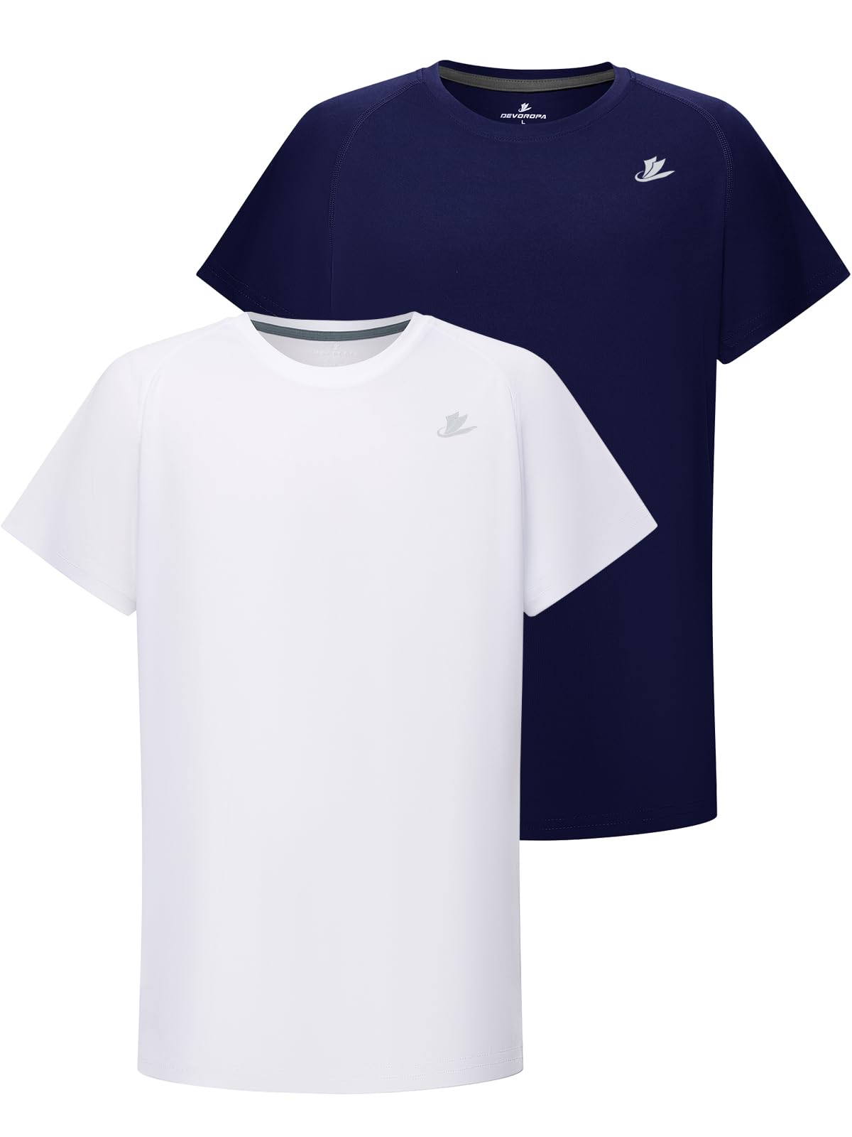 DEVOROPA Youth Boys Compression Shirt Long/Short Sleeve Football Baseball Undershirt Quick Dry Kids Sports Baselayer Crewneck