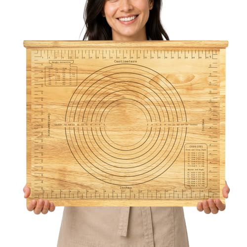 Tabla para amasar grande de madera 24x20 pulgadas miniatura 1