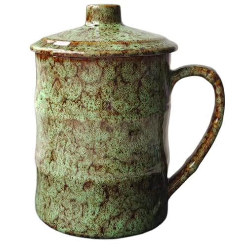 KOPYFANTAP Taza Grande 750ml Taza de Café Gigante de Cerámica con Tapa Taza de Té Jumbo de Gres XXL Big Mug para Oficina Casa Verde KOPYFANTAP Taza Grande 750ml Taza de Café Gigante de Cerámica con Tapa Taza de Té Jumbo de Gres XXL Big Mug para Oficina Casa Verde