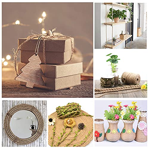 656 Ft X 6 Mm Natural Jute Twine, 1/4” Heavy Duty Hemp Rope, 100% Natural Twisted Twine Hemp Rope For Cat Tree Tower,Strong Burlap Cord For Diy Crafts Gardening Hammock Home Decorating Gift Wrapping #TOP4