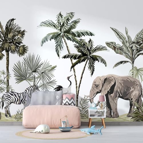 Décoration murale 3D éléphant impression HD étanche pour hôtel