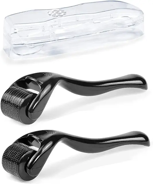 Dermaroller 2er Set 0,5mm & 1,0mm für Haare & Haut - Microneedling gegen Falten